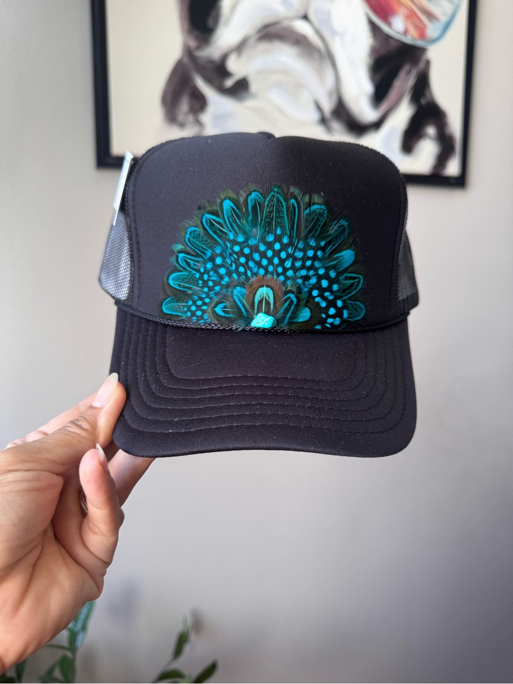 F5 Boho Feather Trucker Hat